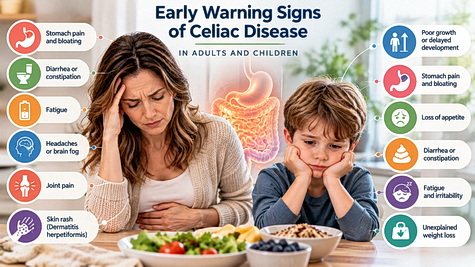 Illustration of Early Warning Signs of Celiac Disease